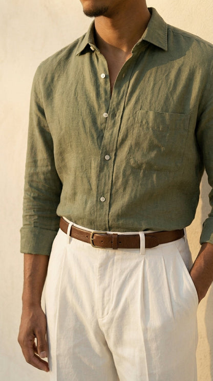 The Olive Linen Set - Venora