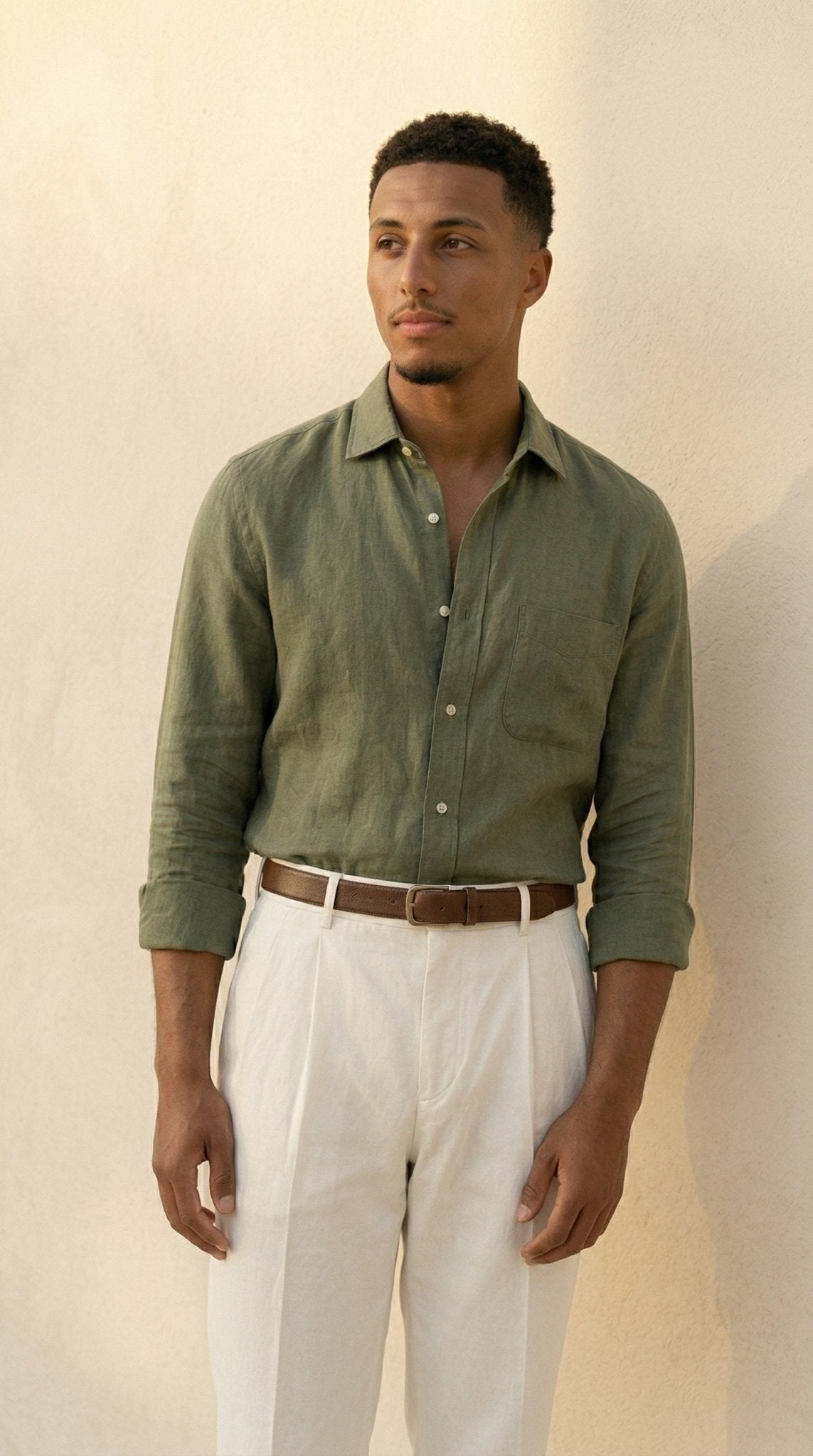 The Olive Linen Set - Venora