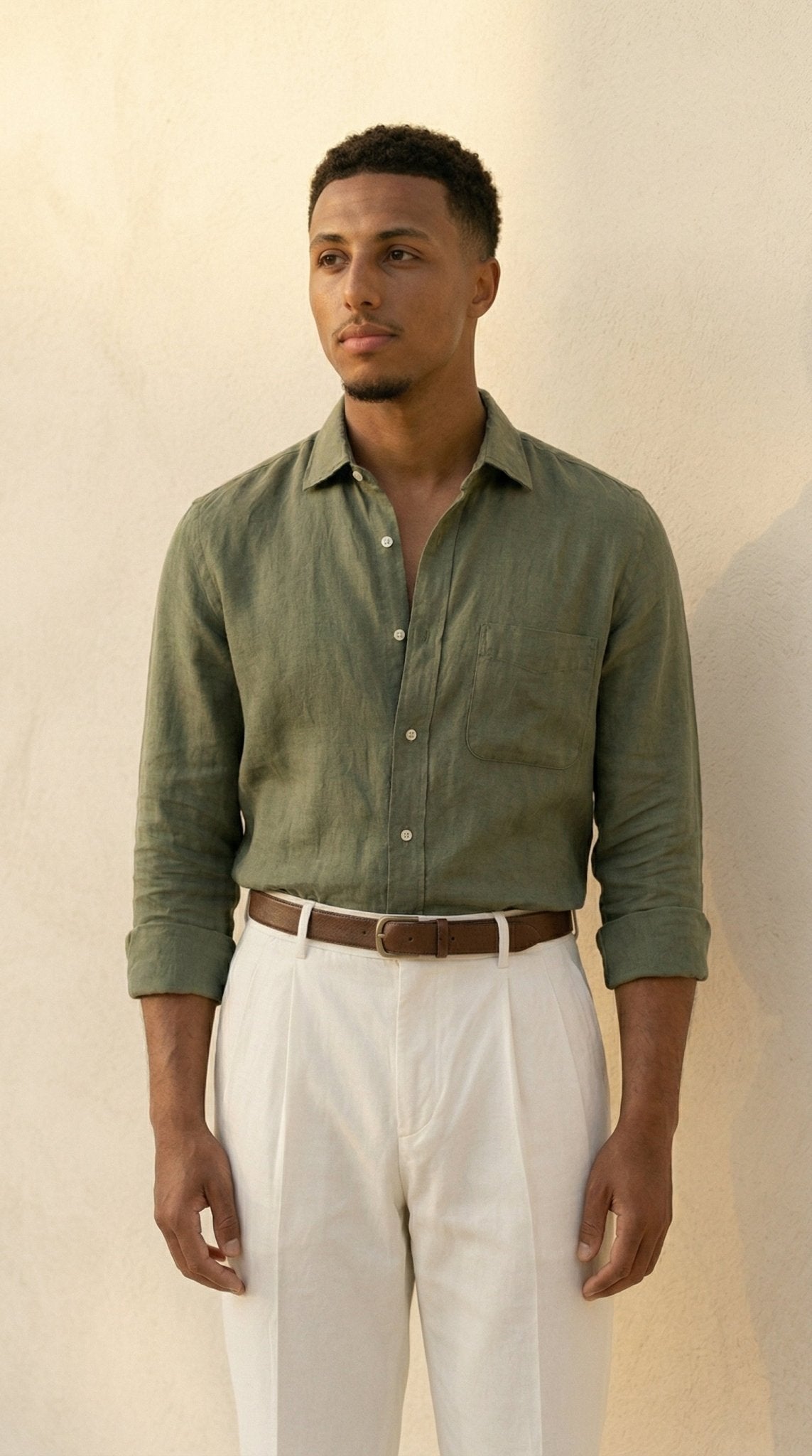 The Olive Linen Set - Venora