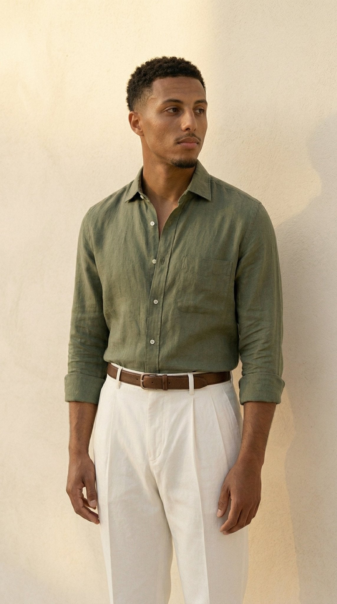 The Olive Linen Set - Venora